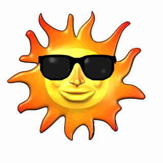 The sun wearing sunglasses